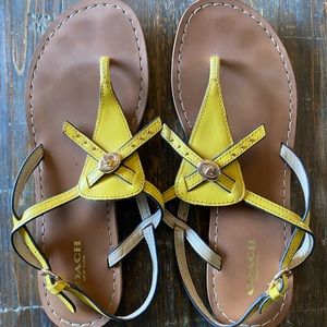 Cute coach sandals. Normal wear on bottom, otherwise in wonderful condition.